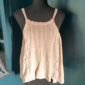 Rose Textured Lace Trim Camisole